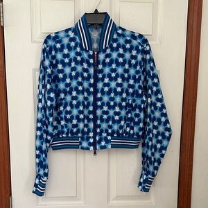 NWT FP Movement by Free People Blue and White Bomber Jacket